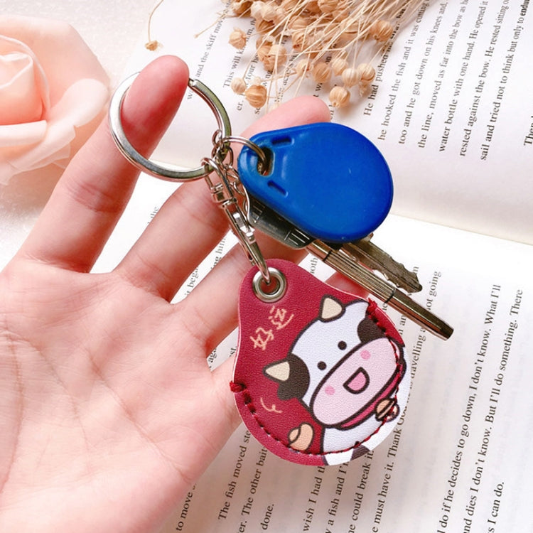 2pcs Cute Sensor Access Door Card Cover Keychain Elevator Water Drops Round Key Holder, Three Pachas, Three Pandas, Three Mickeys, Lovely Pacha