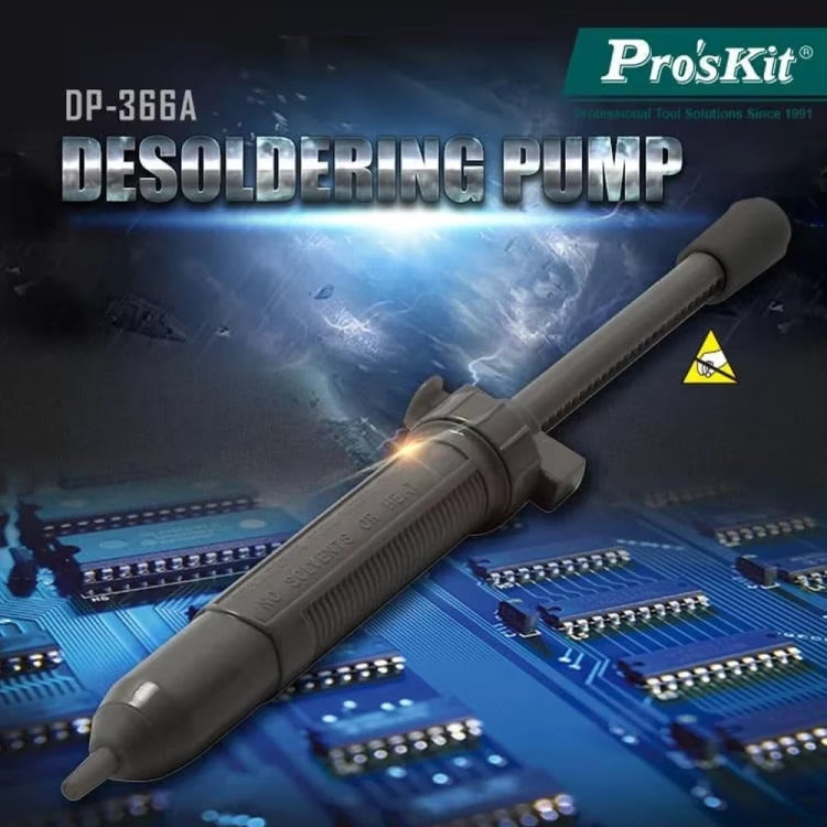 ProsKit DP-366A 38cm-Hg tin suction machine desoldering pump with PP handle and replaceable suction head