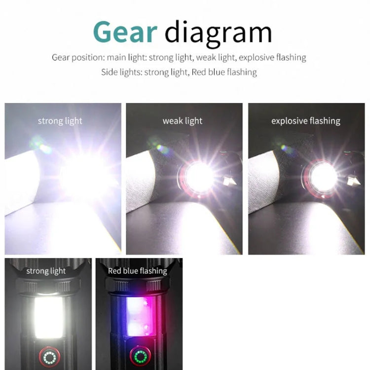 E-SMARTER W5196 laser life saving flashlight with seat belt cutter and emergency window hammer in aluminum alloy body