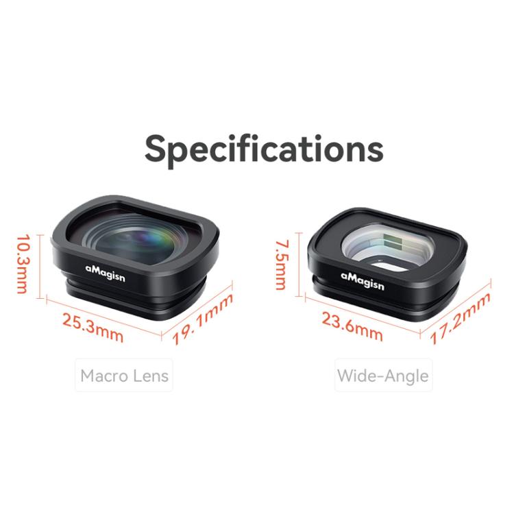 For DJI Pocket 3 aMagisn Magnetic Filter Accessories, 0.72X Wide Lens