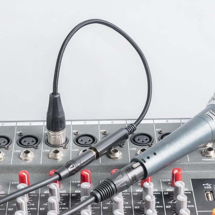 6.35mm Female to XLR Male to 1/4 inch TRS Audio Adapter Cable, 6.35mm Female to XLR Male