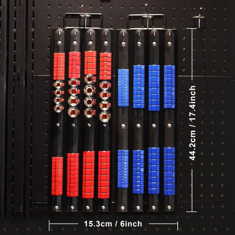 Portable Socket Storage Holder With Handle For 1/4, 3/8, 1/2 Inch Drive Sockets
