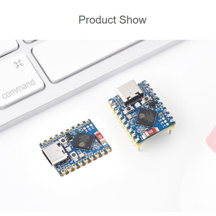 WAVESHARE 2.4GHz Wi-Fi Mini Development Board Based ESP32-S3 Dual-Core Processor, No Pin Header, Soldered Pin Header