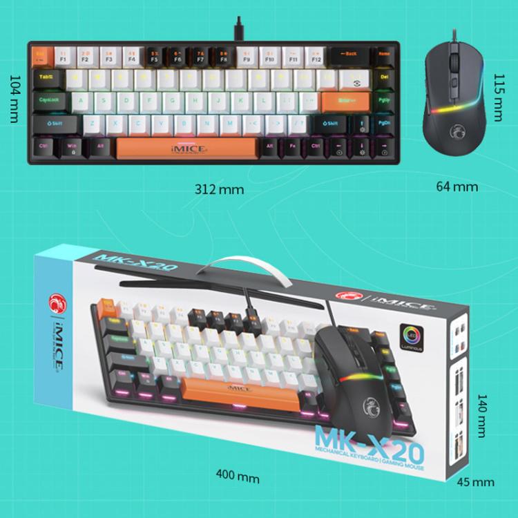 iMICE MK-X20 Adjustable RGB Lighting Wired Mechanical Gaming Keyboard Mouse