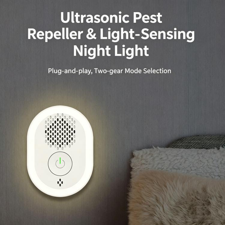 Intelligent Ultrasonic Mosquito Repellent Lamp, Household Silent Repeller For Mice, Insects & Cockroaches, US Plug