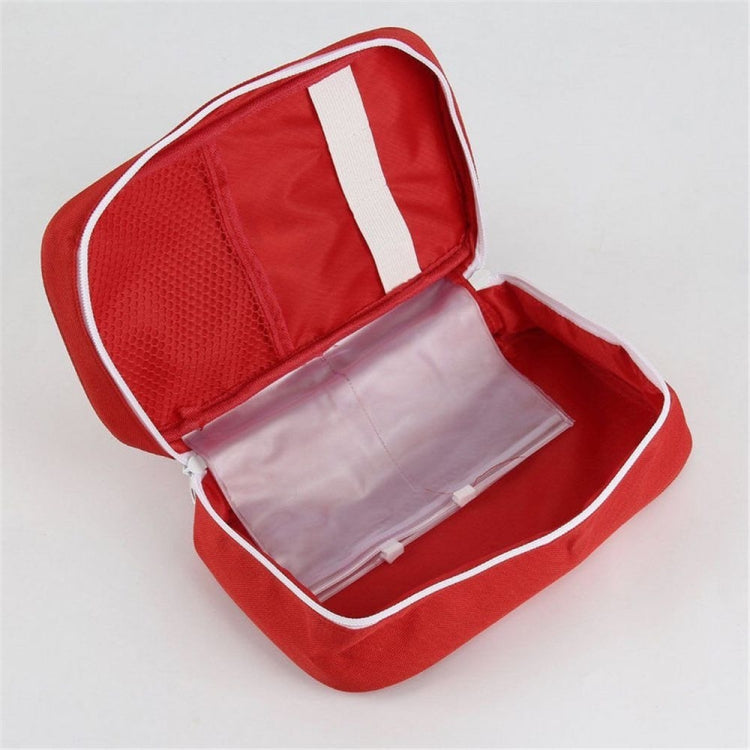 Travel First Aid Kit Bag Home Emergency Medical Survival Rescue Box, 23x13x7.5cm (Red)