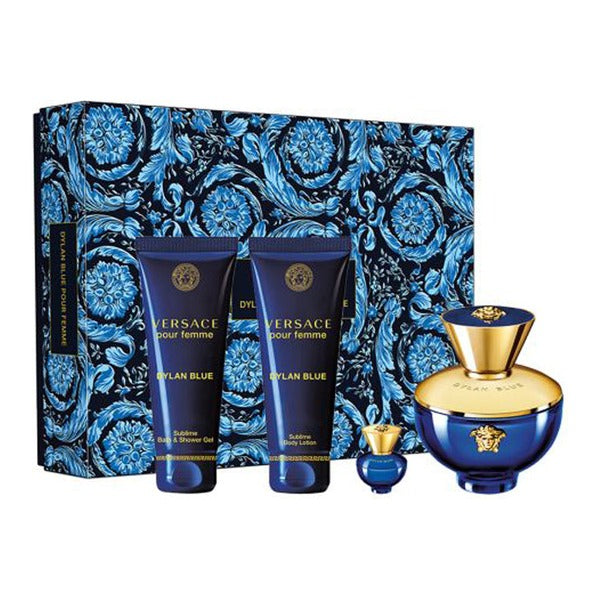 Versace Pour Femme Dylan Blue Gift Set 100ml EDP + 5ml EDP + 100ml Shower Gel + 100ml Body Lotion