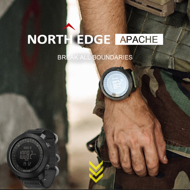 NORTH EDGE Multi-function Waterproof Outdoor Sports Electronic Smart Watch, Support Humidity Measurement / Weather Forecast / Speed Measurement, Style: Nylon Strap, Nylon Strap