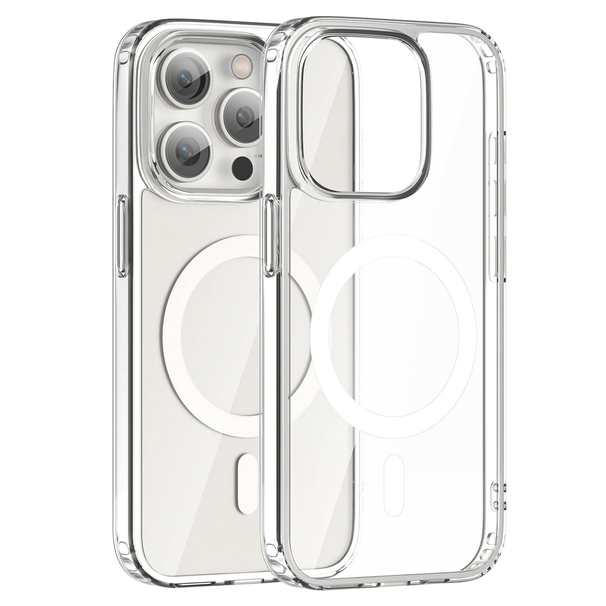 Crystal Clear iPhone 15 Pro Max MagSafe Case – Ultra-Slim Shockproof Protective Cover with Strong Magnetic Lock & Fast Wireless Charging