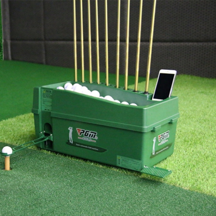 PGM Indoor Golf Multi-function Large Capacity Automatic Ball Machine with Club Rack, 60x33x27cm Green