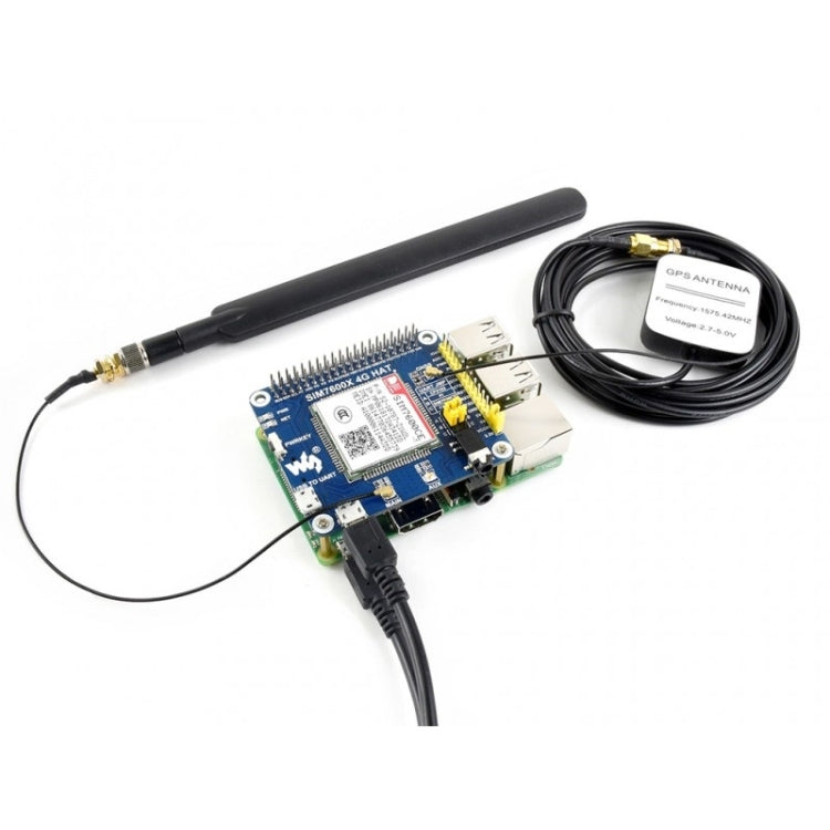 Waveshare 4G / 3G / 2G / GSM / GPRS / GNSS HAT for Raspberry Pi, LTE CAT4, for China