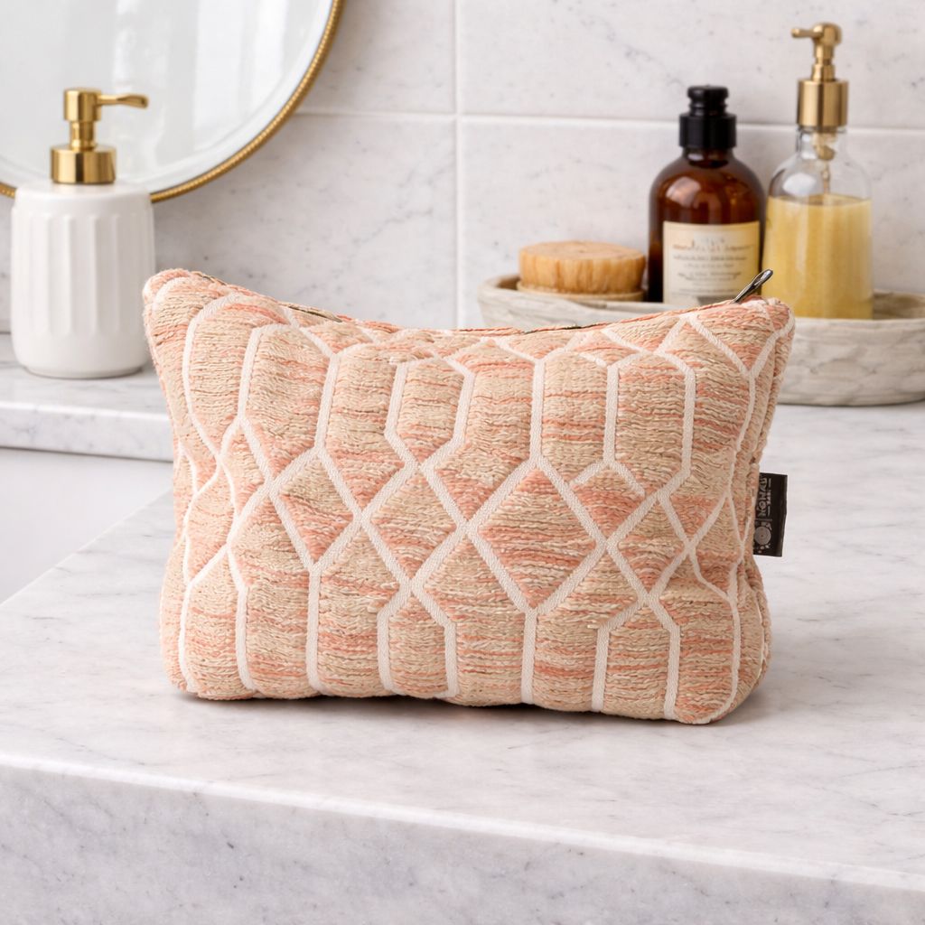 Nomad Sari Indian Jacquard Toiletry Bag - Rose Lattice