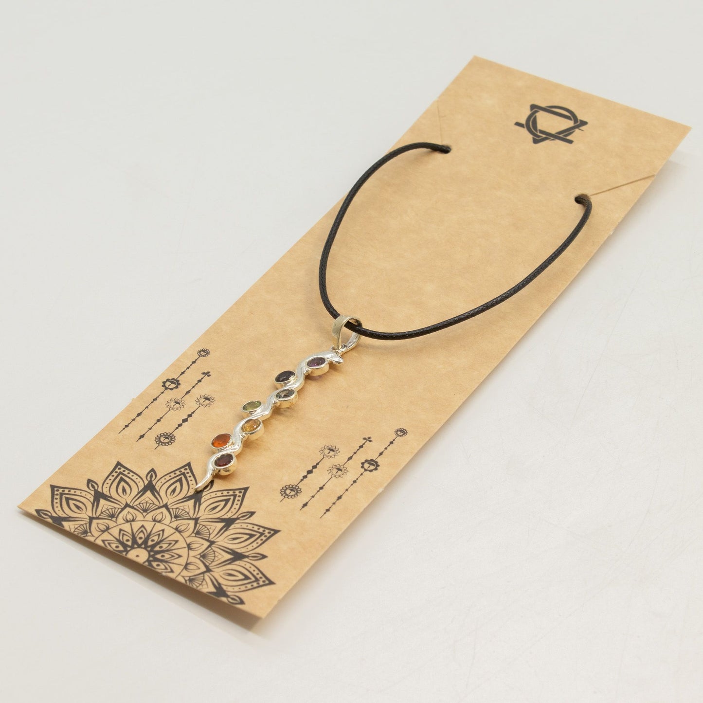 Indian Devotional Pendant - Silver Plated (45cm Cord)- Snake Chakra