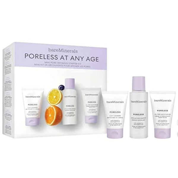 bareMinerals Poreless At Any Age Gift Set 30ml Poreless Clay Cleanser + 50ml Poreless Exfoliating Essence + 30ml Poreless Oil-free Moisturizer