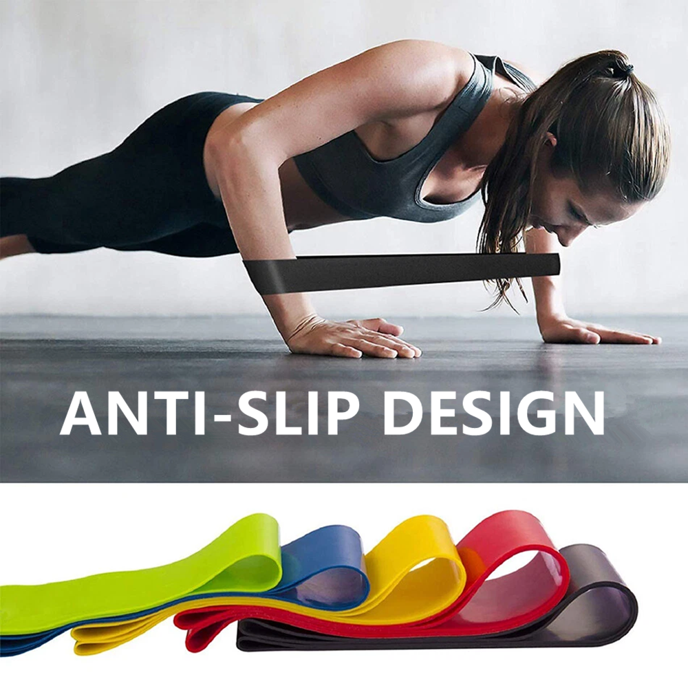 Set of 5 Resistance Exercise Loop Bands Fitness Yoga Resistance Band TPE Colorful