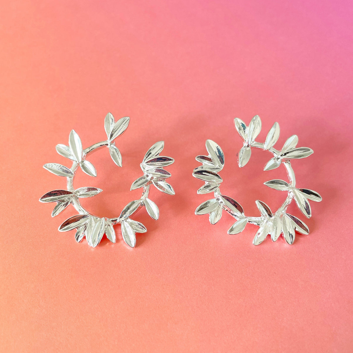 Tia Silver Wreath Earrings