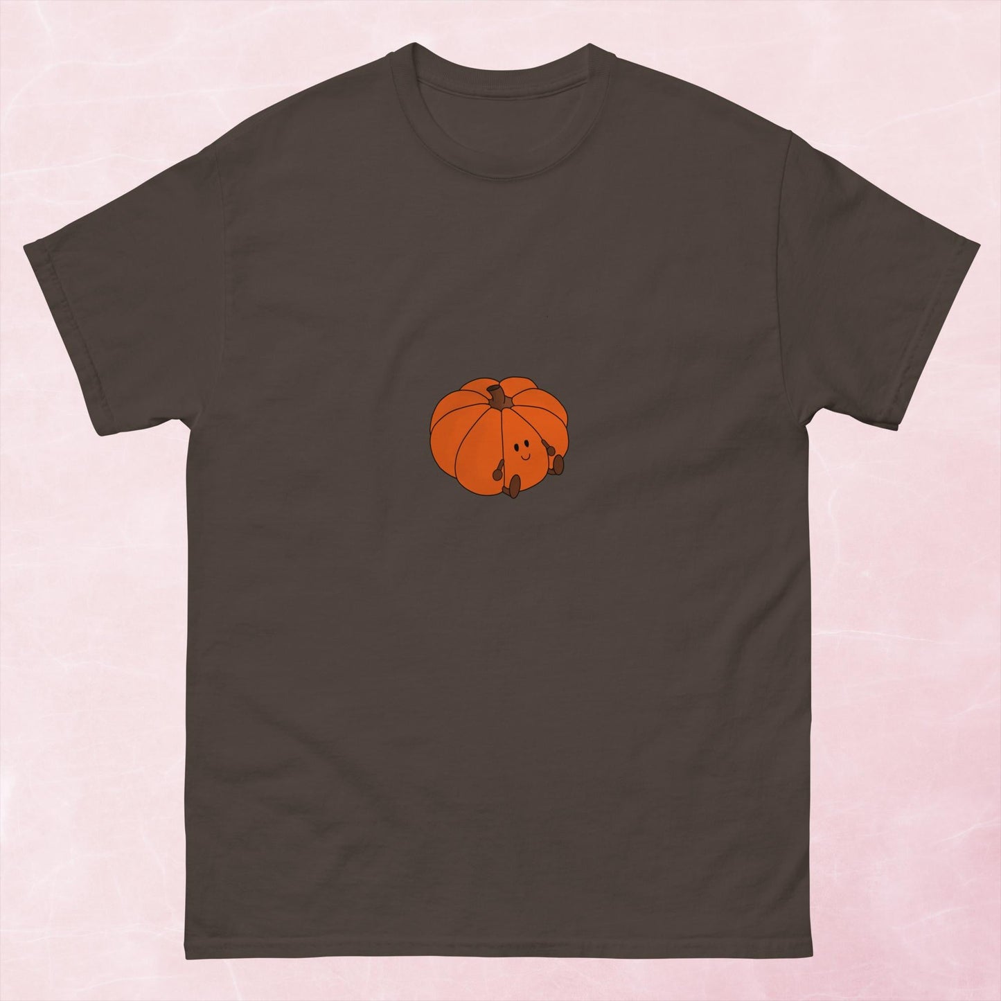 Cool hand illustrated cute happy orange pumpkin graphic unisex t-shirt