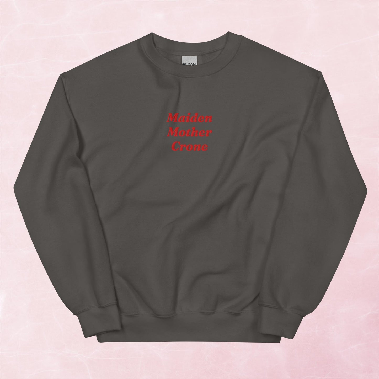 Maiden Mother Crone fantasy book inspired unisex embroidered sweatshirt