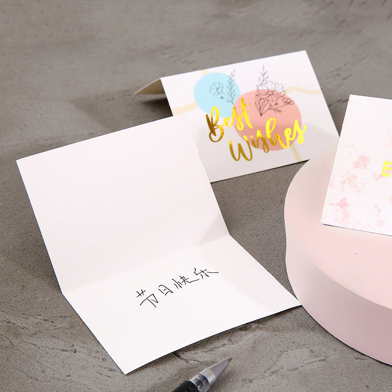 Creative Hot Stamping Greeting Card Personalized Birthday Gift Card Korean Flower Shop Gift Card Blessing Greeting Card Wholesale