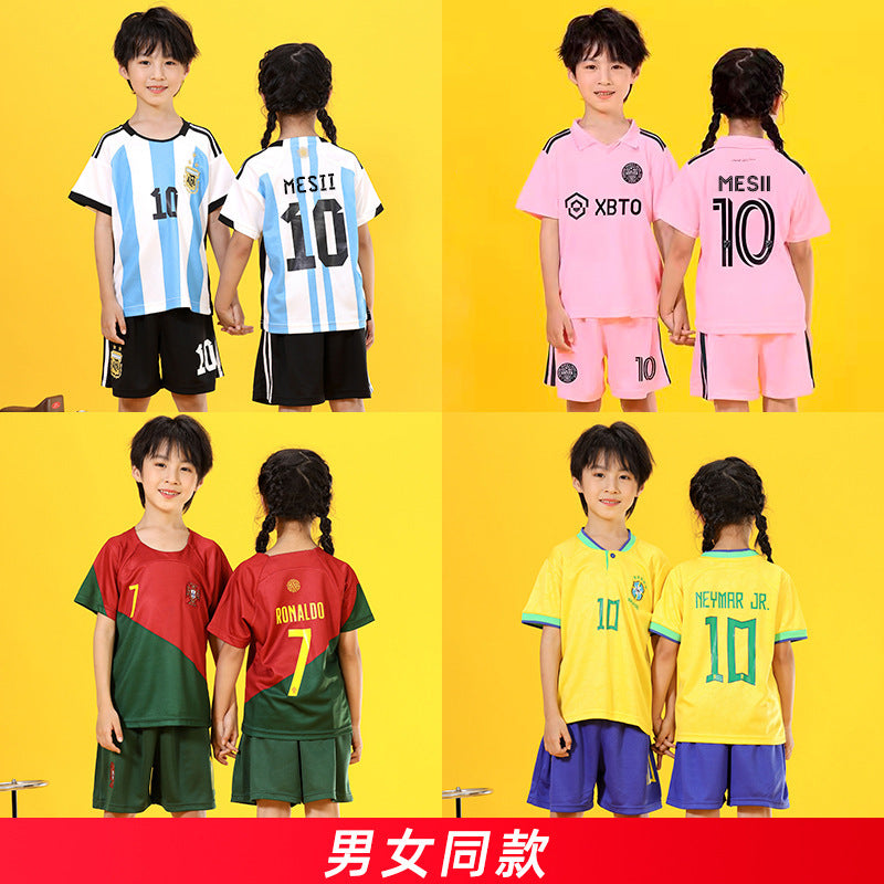 Football uniforms suit children's baby children's clothing jerseys boys and girls primary school students football training class team uniforms kindergarten