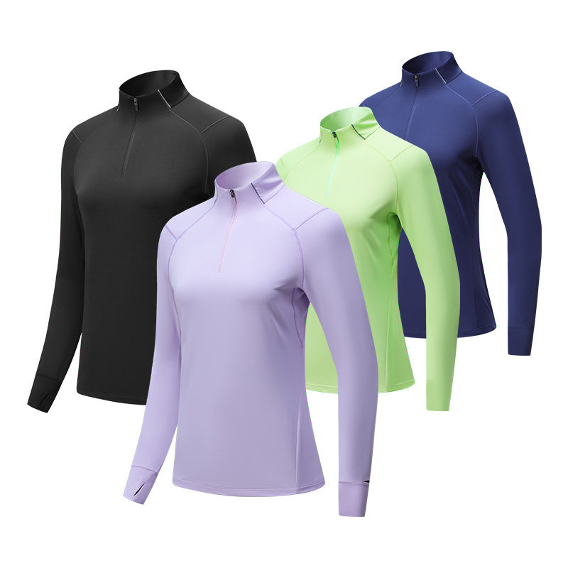 Sportswear Jacket 2026 Spring Stand-Up Collar Yoga Wear Women's Fitness Training Top Half-Zip Running Long-Sleeved T-Shirt