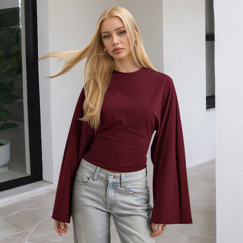 European and American Women's Fashion Amazon New Solid Color