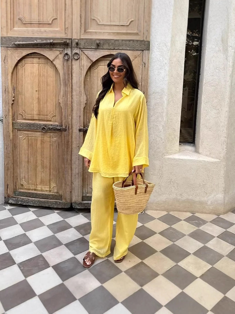 2025 New Summer and Autumn European and American V-neck Women's suit