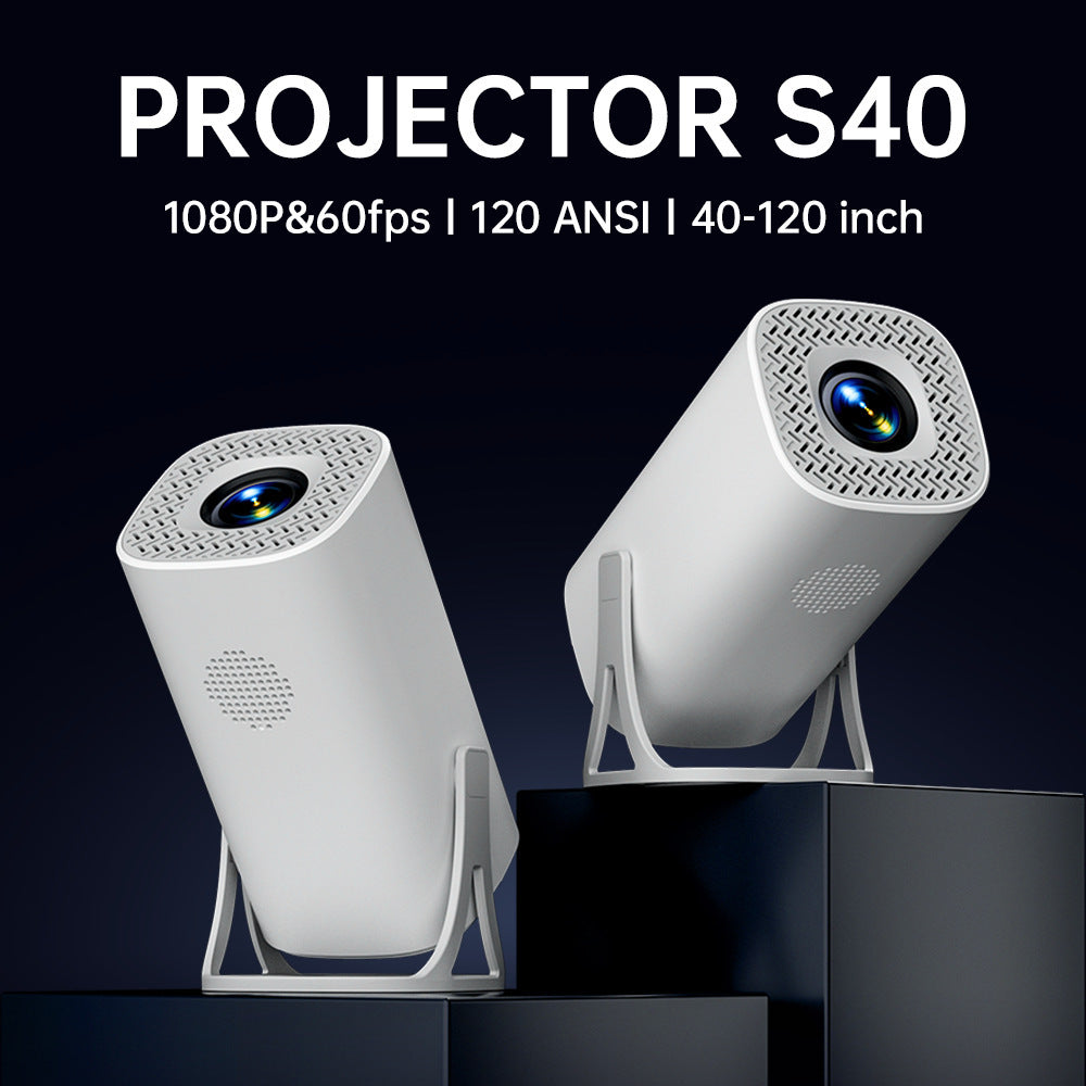 S40 Mini Projector for Home Use, Portable High-Definition 1080P