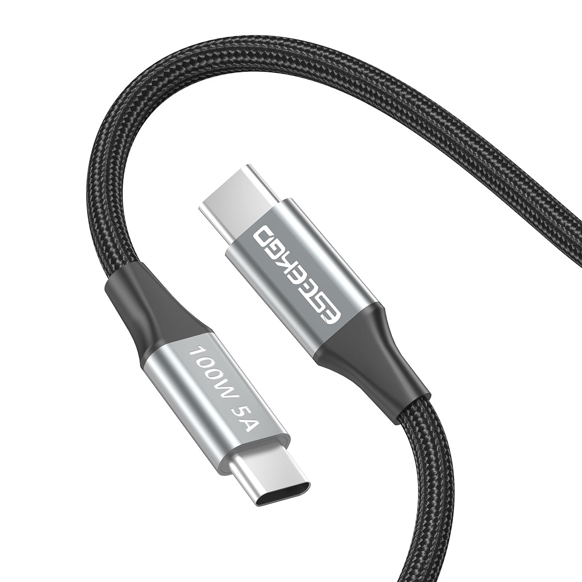 Eseekgo 100W USB-C to USB-C E-Marker Cable — 20Gbps Data, 4K@60Hz Video & Fast Charging (Black)