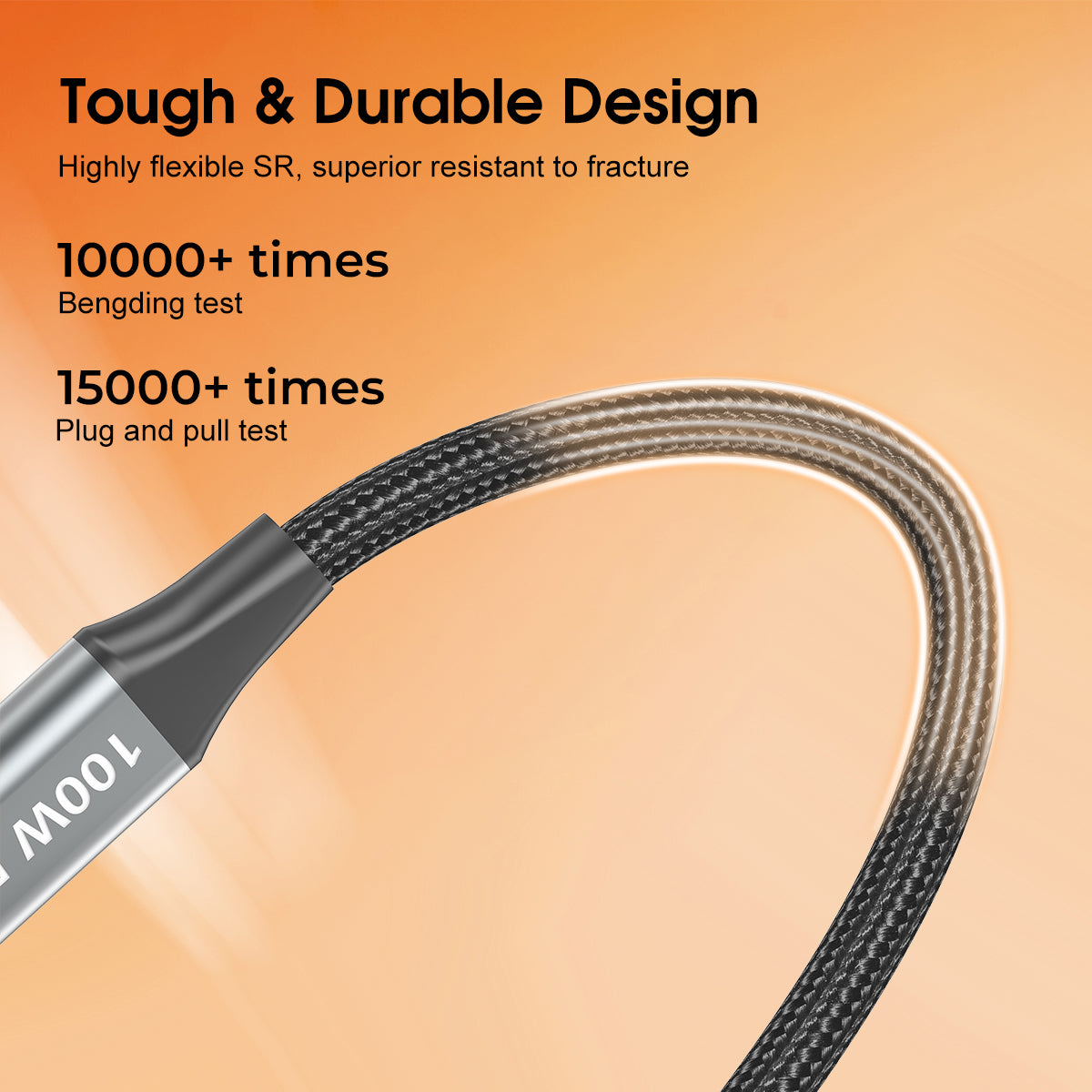 Eseekgo 100W USB-C to USB-C E-Marker Cable — 20Gbps Data, 4K@60Hz Video & Fast Charging (Black)