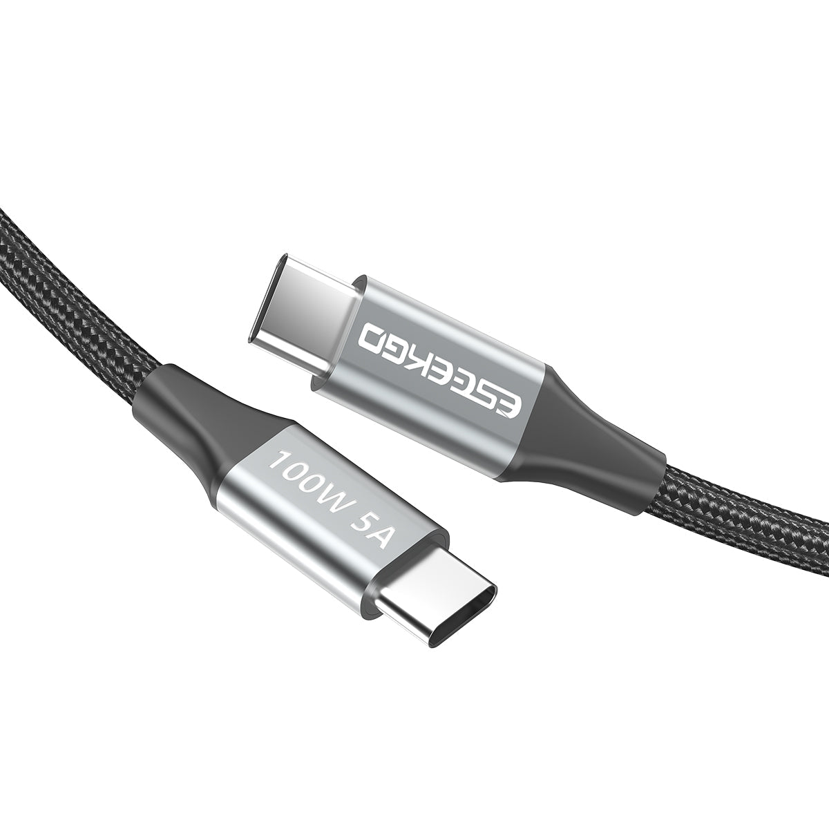 Eseekgo 100W USB-C to USB-C E-Marker Cable — 20Gbps Data, 4K@60Hz Video & Fast Charging (Black)