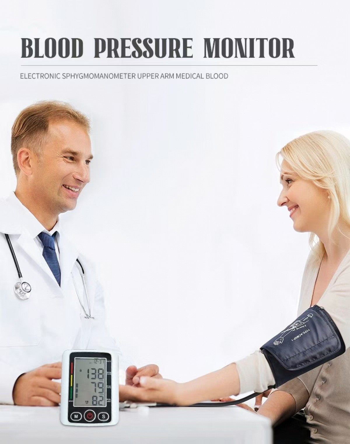 Digital Blood Pressure Monitor Automatic Arm Pulse Meter Voice Talking BP Machine(US Logistics only For USPS.TK/TMEU only For self-pickup)(Platform policies vary; relevant qualifications are attached via link, please do not list products without required