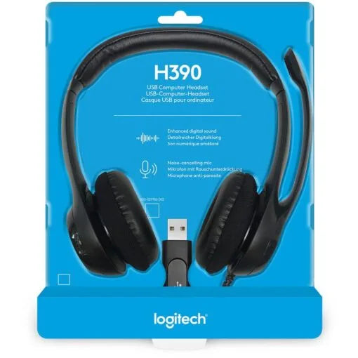 Logitech H390 USB Headset with Noise-Cancelling Mic (Black)