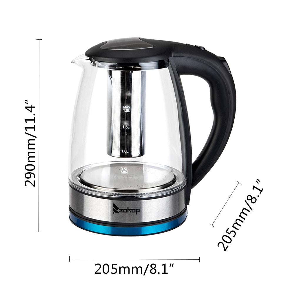 [Same model: 22701299] HD-1861-A 220V 2000W 1.8L Electric Glass Kettle UK Plug