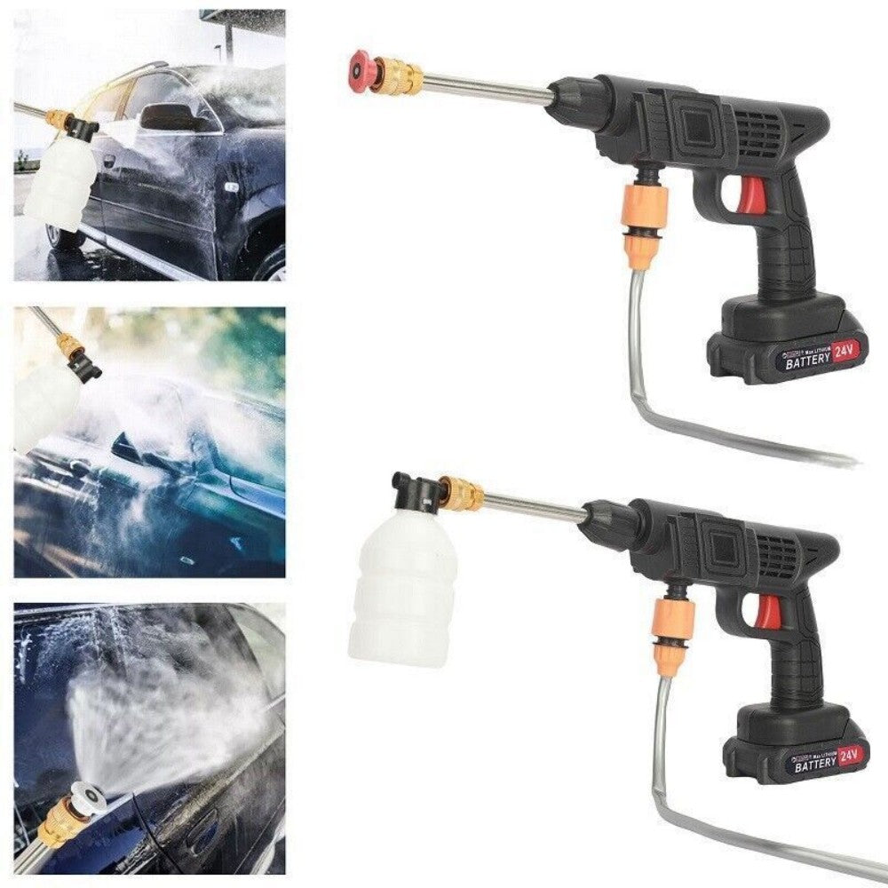 2 Battery Portable Cordless Car High Pressure Washer Jet Water Wash Cleaner Gun (Without a bucket)
