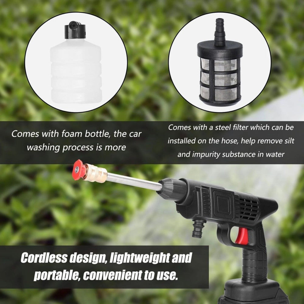 2 Battery Portable Cordless Car High Pressure Washer Jet Water Wash Cleaner Gun (Without a bucket)