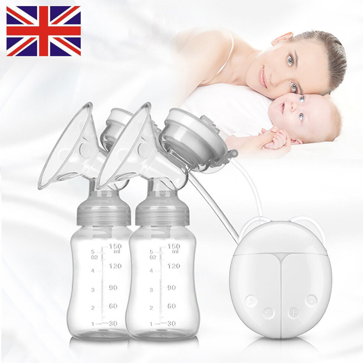 Automatic Double Electric Breast Pump + Lid & Nipple Kit | Efficient Breastfeeding Pump