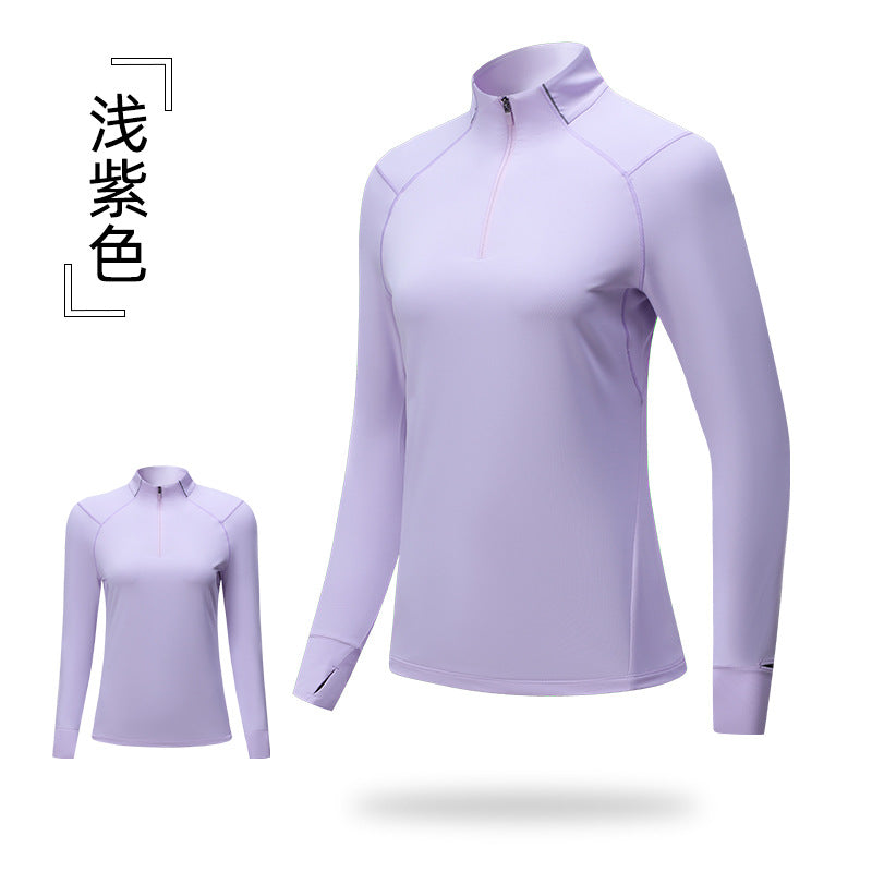 Sportswear Jacket 2026 Spring Stand-Up Collar Yoga Wear Women's Fitness Training Top Half-Zip Running Long-Sleeved T-Shirt