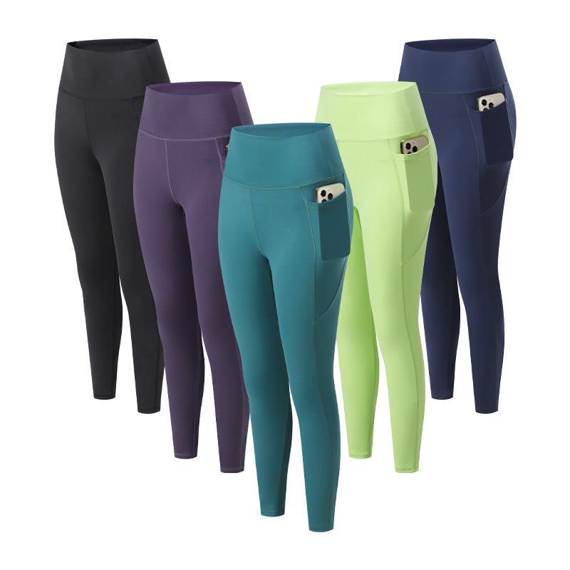 Spring running yoga pants cross-border sports fitness pants clothes tight peach hip lifting high waist nude yoga pants for women