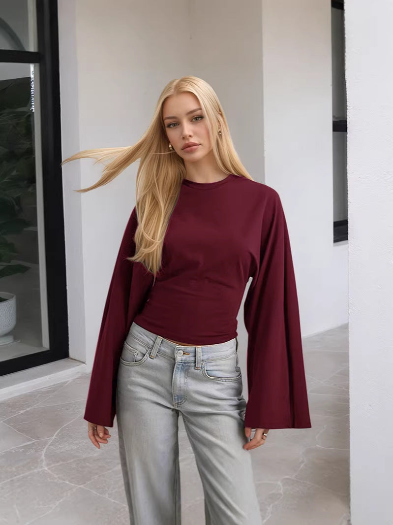 European and American Women's Fashion Amazon New Solid Color