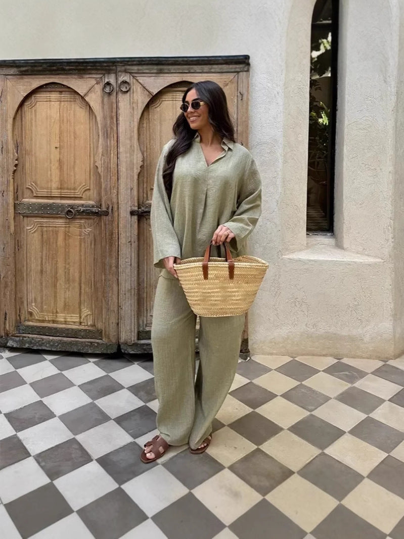 2025 New Summer and Autumn European and American V-neck Women's suit