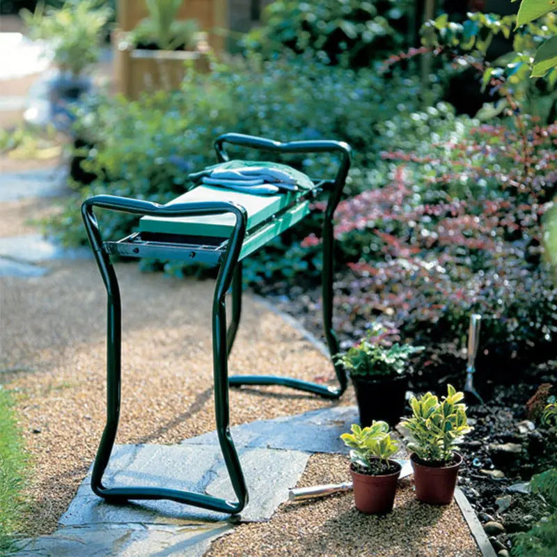 Outdoor Garden Kneeling Stool Sitting Kneeling Garden Gardening Kneeling Chair Garden Tool Stool with Tool Bag Multifunctional Folding Kneeling Stool