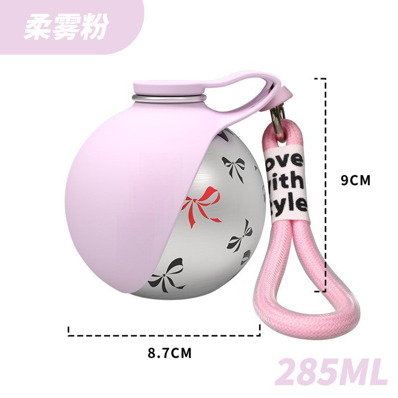 Pet Printed Stainless Steel Water Bottle, Dog Supplies, Outdoor Dog Walking All-In-One Foldable Portable Water Cup, Pet Water Bottle