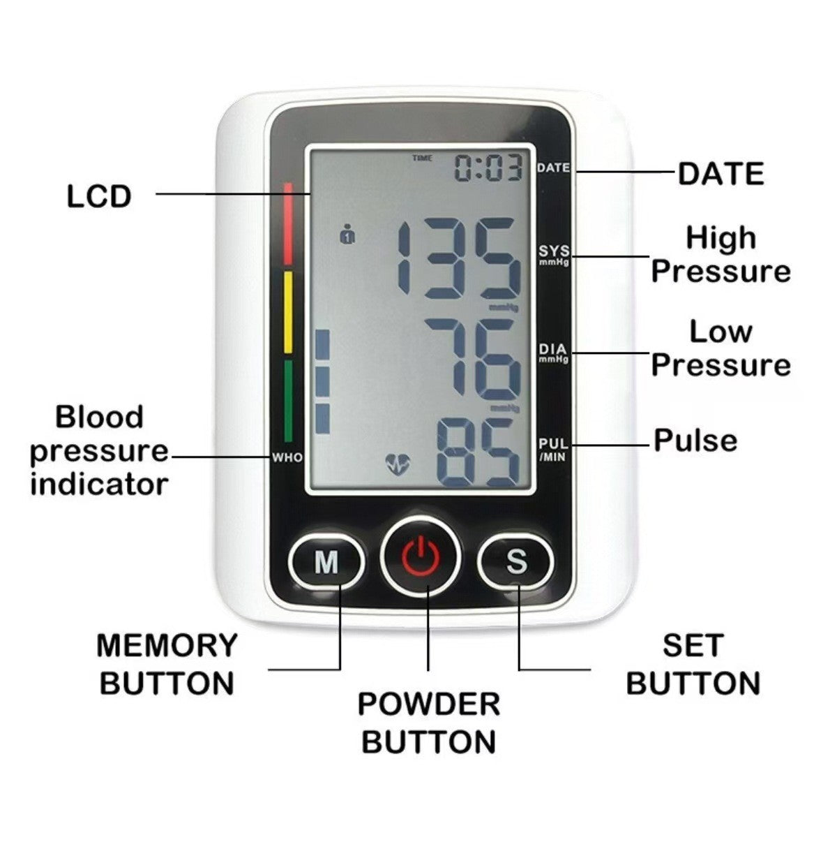 Digital Blood Pressure Monitor Automatic Arm Pulse Meter Voice Talking BP Machine(US Logistics only For USPS.TK/TMEU only For self-pickup)(Platform policies vary; relevant qualifications are attached via link, please do not list products without required