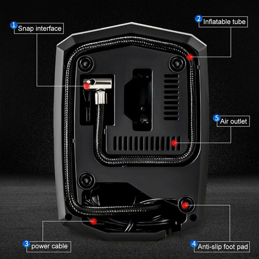 Digital Display Car Tire Inflator Portable, 12V DC Air Compressor W&LED Light