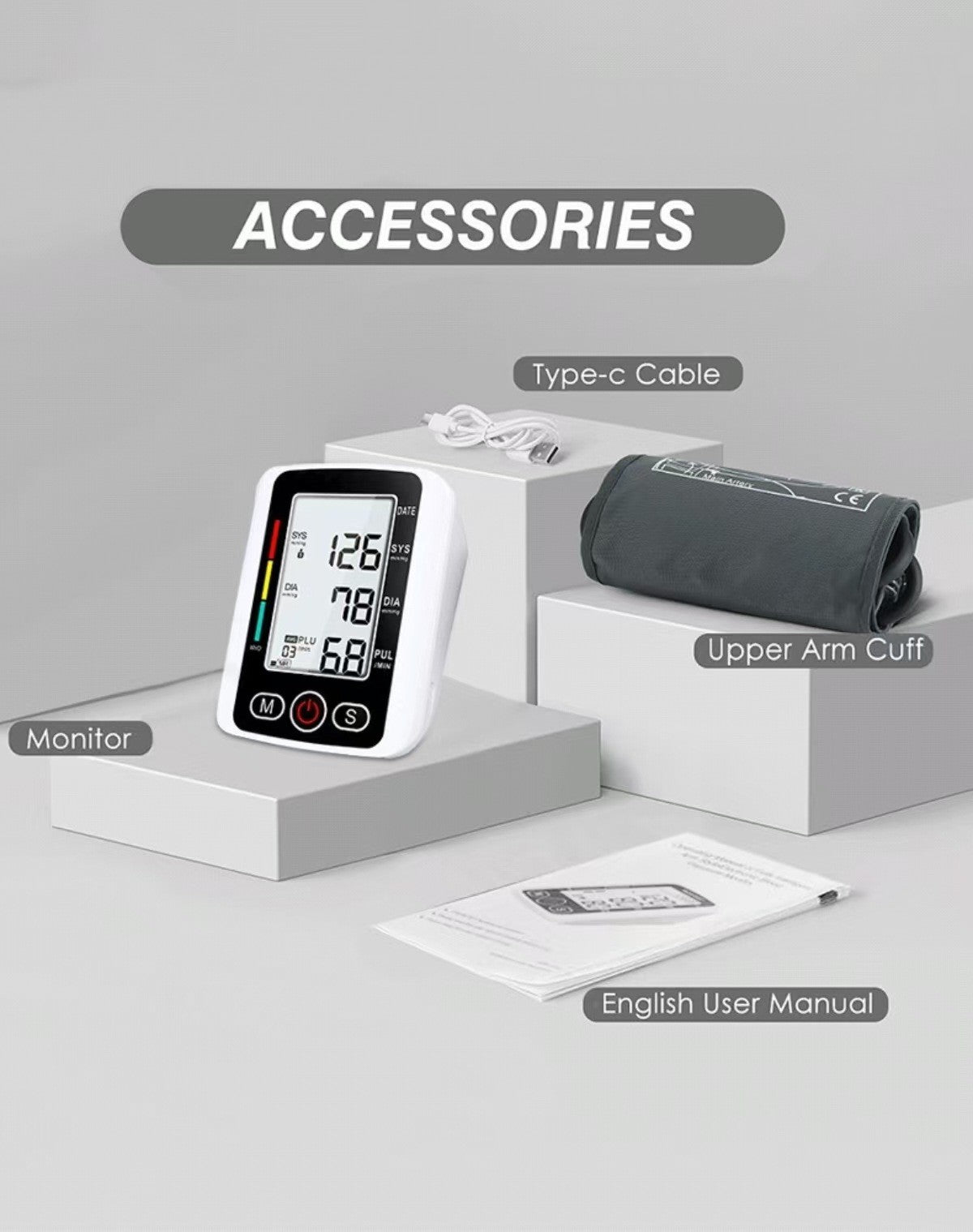 Digital Blood Pressure Monitor Automatic Arm Pulse Meter Voice Talking BP Machine(US Logistics only For USPS.TK/TMEU only For self-pickup)(Platform policies vary; relevant qualifications are attached via link, please do not list products without required