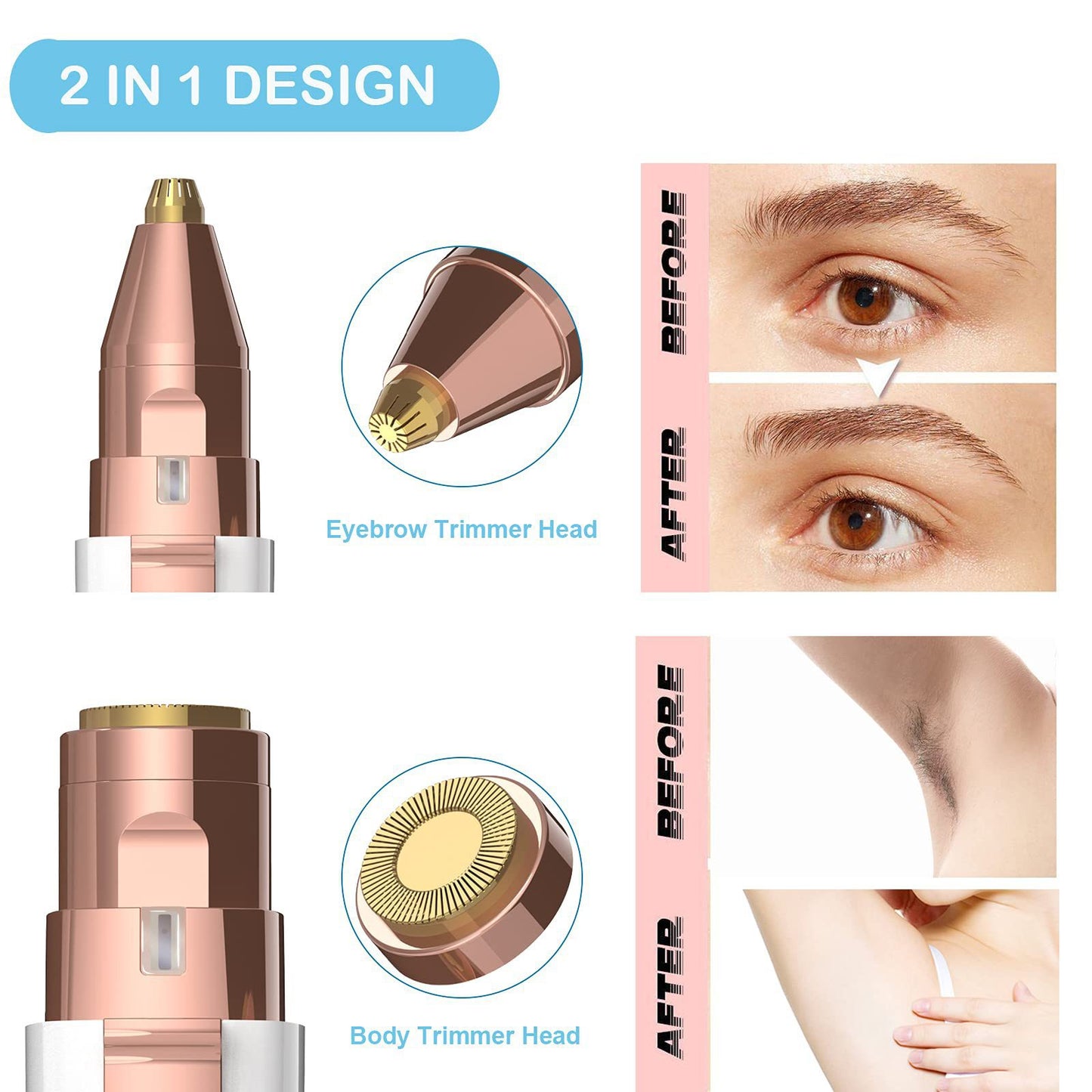 Cross-Border Wholesale Two-In-One Electric Eyebrow Trimmer Mini Lipstick