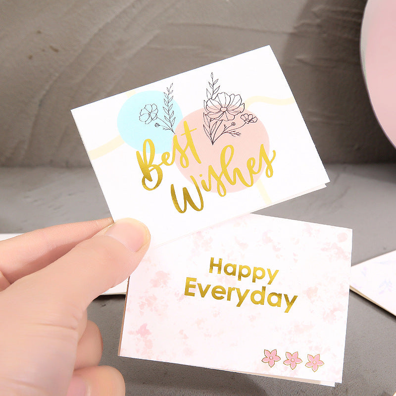 Creative Hot Stamping Greeting Card Personalized Birthday Gift Card Korean Flower Shop Gift Card Blessing Greeting Card Wholesale