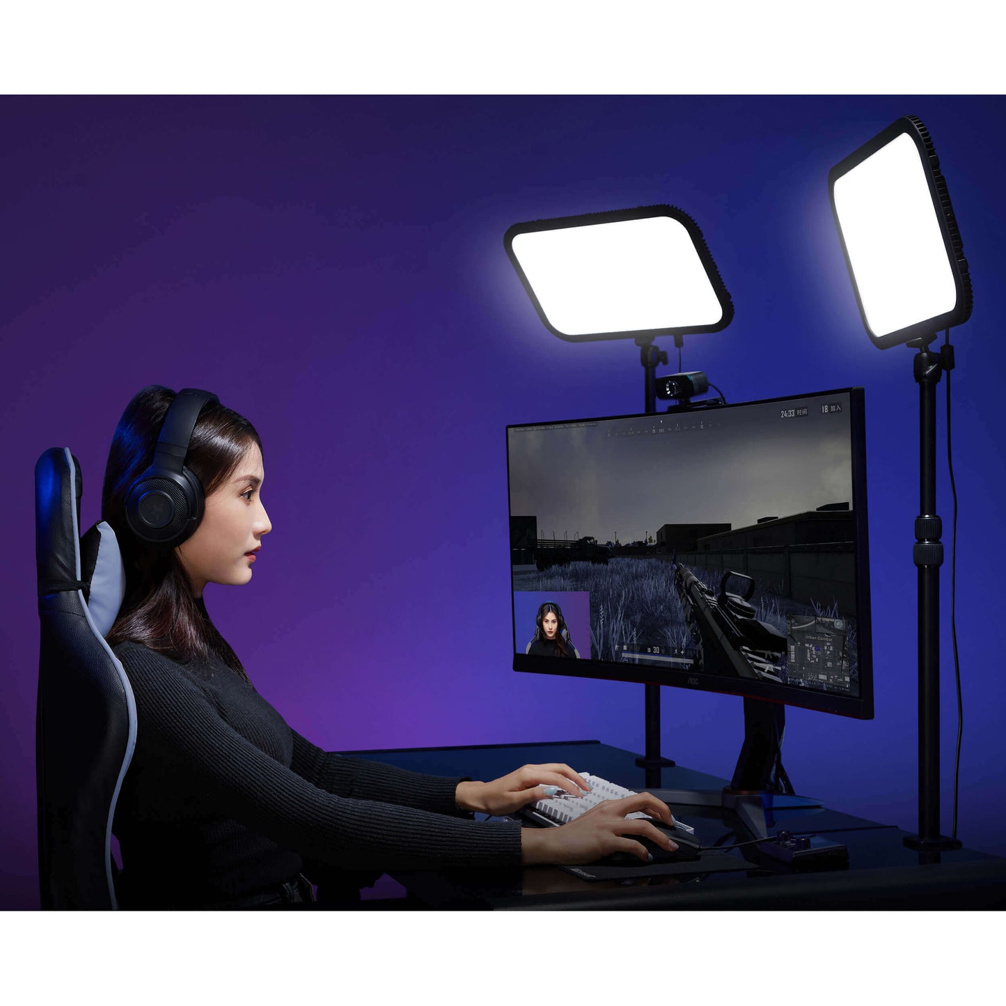 2x ES45 Bi-Colour LED Light E-Sports & Live Streaming Kit