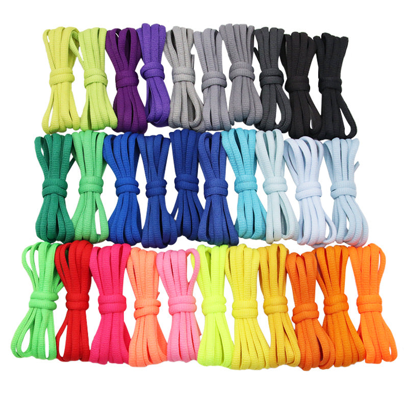Kurojin Polyester Semi-Circular Shoelaces 6mm Wide Casual Shoes Sneakers Sports Shoes Canvas Shoes Tensile Strength 50N